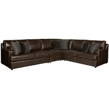 Leather Sectional with Spring Down Cushions